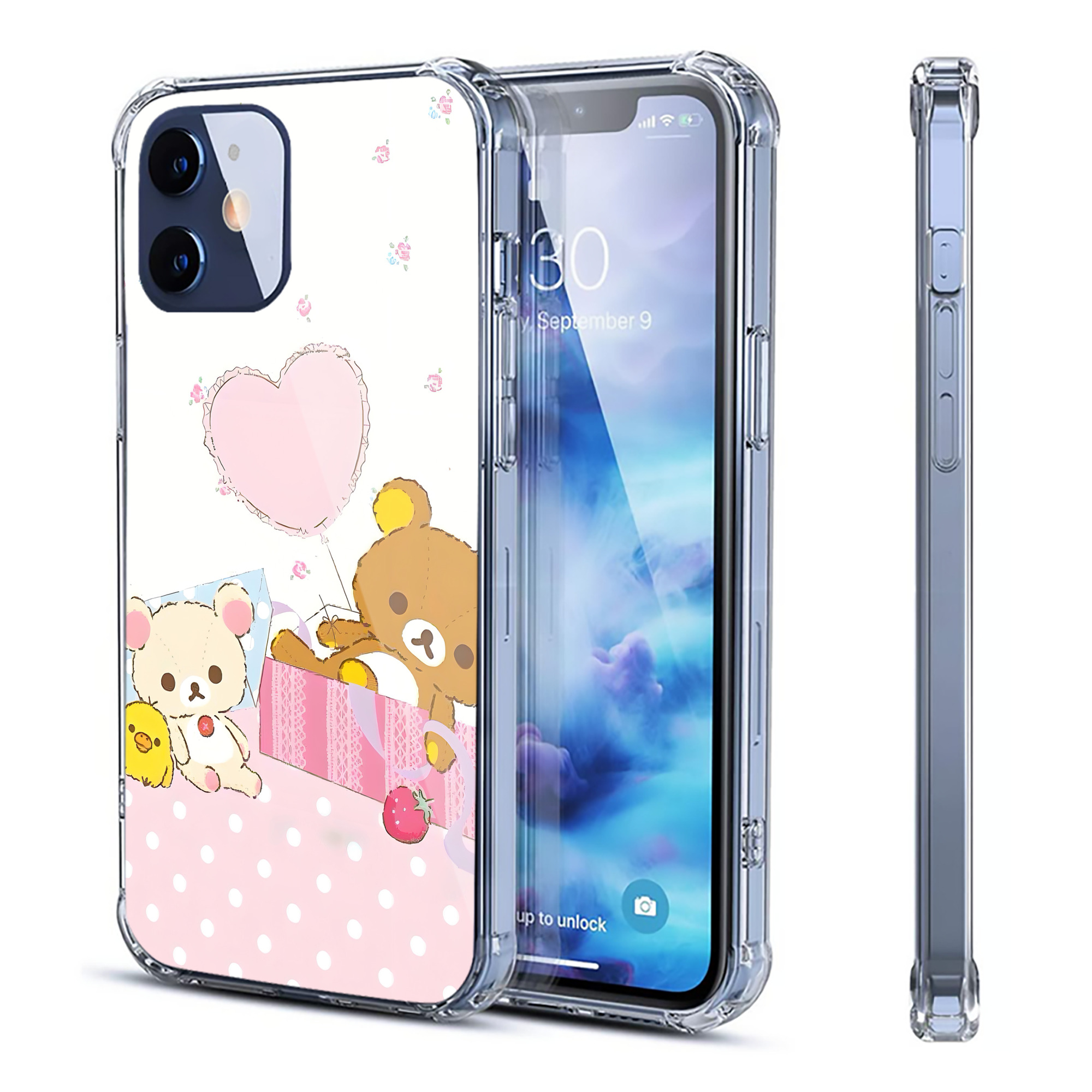 （画像用） リラックマ リラックマ キイロイトリ Rilakkuma Korilakkuma Kiiroitori 【iPhone 12シリーズ対応】透明スマホケース（クリアソフトケース）